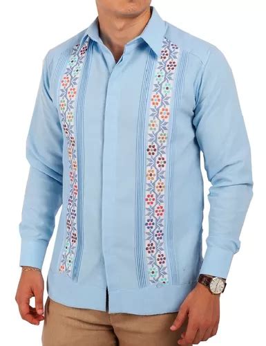 Guayabera Yucateca Bordada En Punto De Cruz Mod Hunucma En Venta En