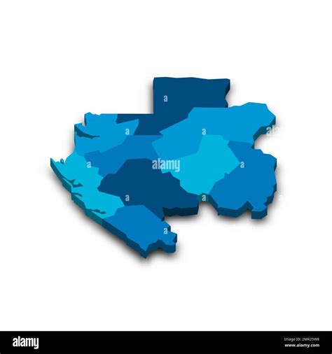 Gabón Mapa Político De Las Divisiones Administrativas Provincias