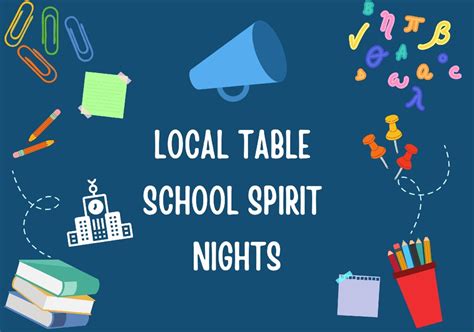 Spirit Night Fundraising - Local Table