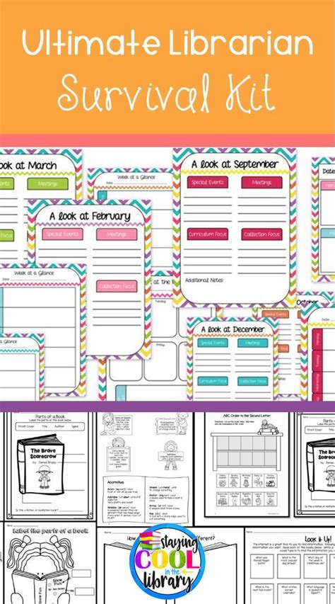 Ultimate School Librarian Survival Kit Bundle Chevron Planner