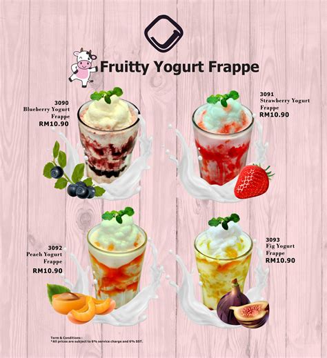 Strawberry Yogurt Frappe Menu Design Coffee Shop Panna Cotta