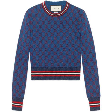 Gucci Lurex Gg Jacquard Sweater 1 500 Liked On Polyvore Featuring