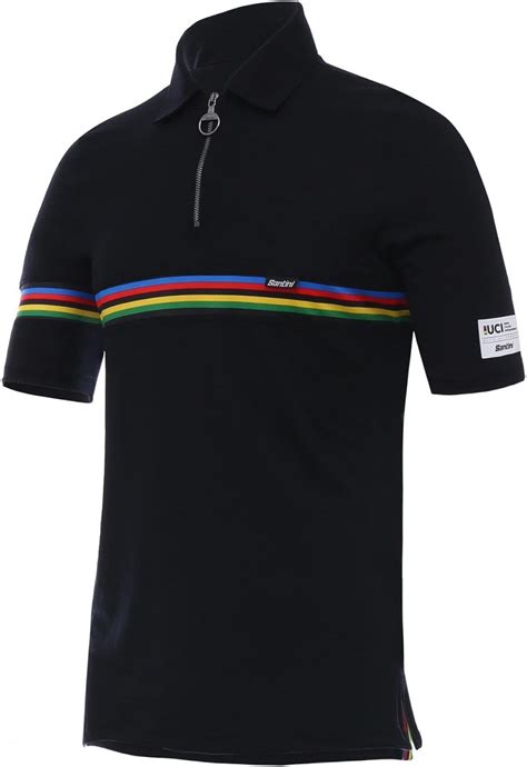 Santini Lana Tecnica Uci Rainbow Design Polo A Maniche Corte In Jersey