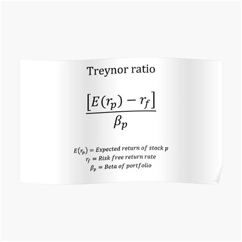 Treynor Ratio With Description Poster For Sale By Moneyneedly Redbubble