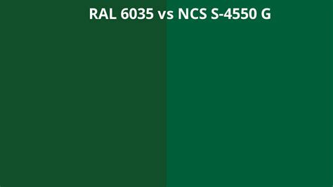 Ral 6035 Vs Ncs S 4550 G Ral Colour Chart Uk