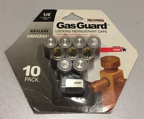 Rectorseal 10pk Gas Guard 14 Locking Refrigerant Caps 86641 Ebay