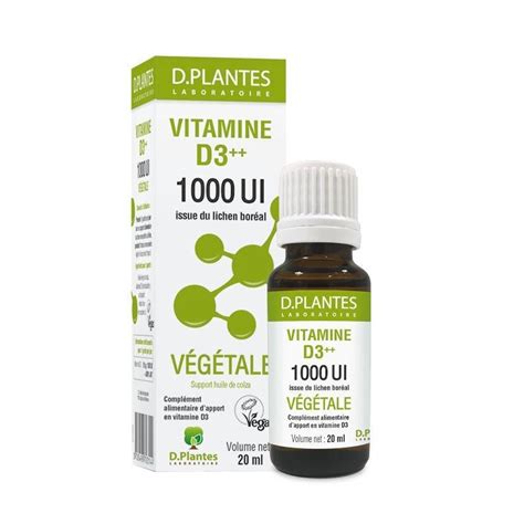 Vitamine D3 1000 UI végétale Flacon de 20ml D Plantes