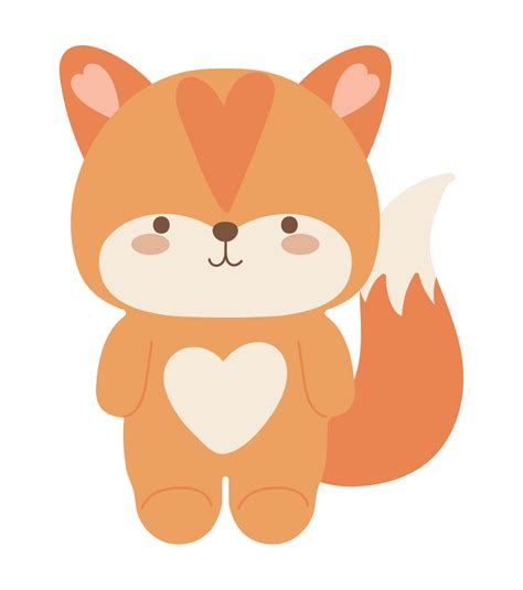 Fox Kawaii Animal 16755689 Vector Art At Vecteezy