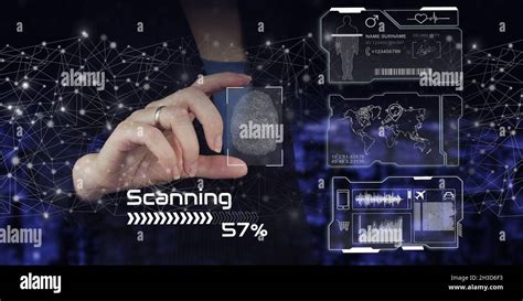 Fingerabdruck Scannen Der Biometrischen Identit T Und Genehmigung Hand