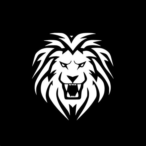 Premium Vector Lion Black And White Vector Illustration