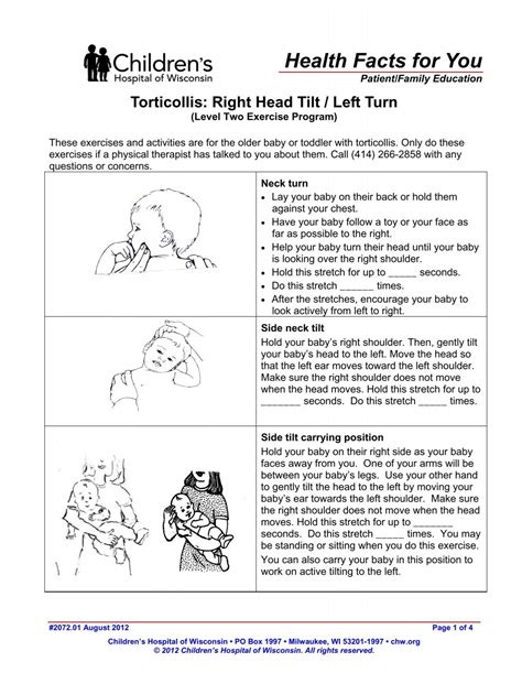 Torticollis Exercises Handout