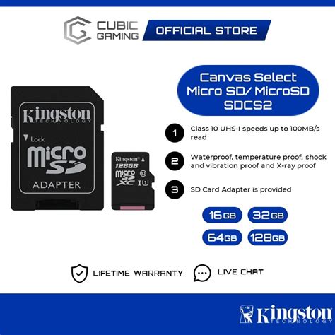 Kingston Canvas Select Select Plus Class Microsd Sdcs Mb S