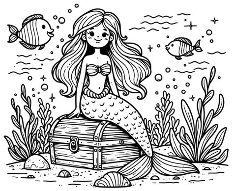 Mermaid Coloring Pages Free Mermaids To Color