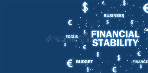 Financial Stability Text With A Currency Symbols Man Using Calculator