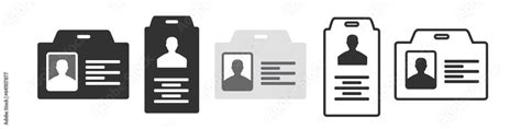 Identification Card Icon Set Identification Card Outline Icon Driver