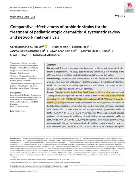 Comparative effectiveness of probiotic strains for the treatment of
