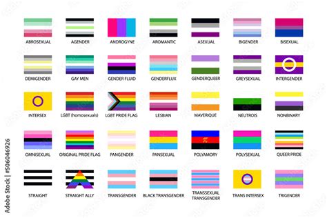 Large Set Of Lgbtq Community Flags Lgbt Pride Month Illustrations