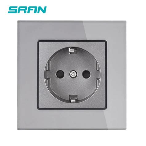 SRAN Power Socket 16A EU Standard Electrical Outlet 86mm 86mm White