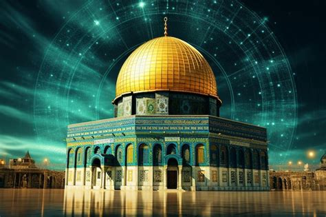 Premium AI Image | Al Aqsa Mosque in Jerusalem at night Palestine 3d render