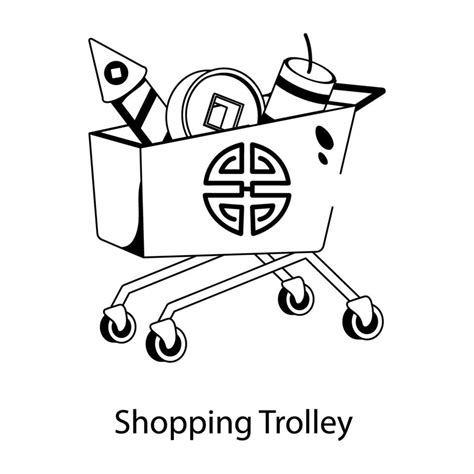 Trendy Shopping Trolley 40264593 Vector Art at Vecteezy