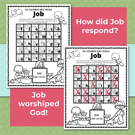 Job Activity Page, Story of Job Bible Lesson, Christian Homeschool ...