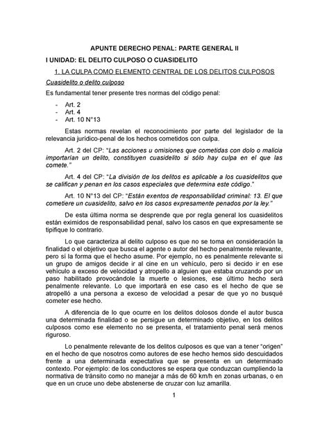 Apunte Derecho Penal Parte General II APUNTE DERECHO PENAL PARTE