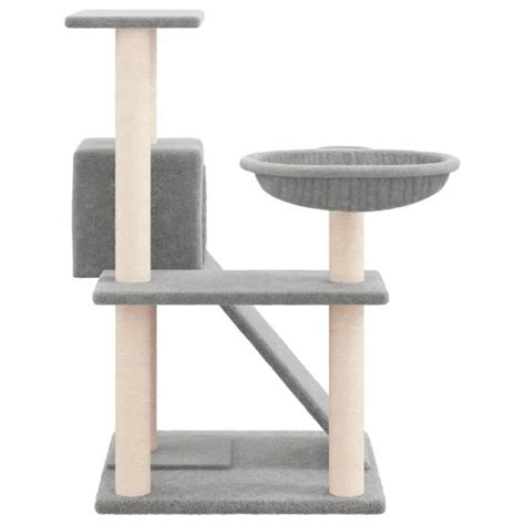 Fafeicy Arbre à chat avec griffoirs en sisal Gris clair 82 cm LS008