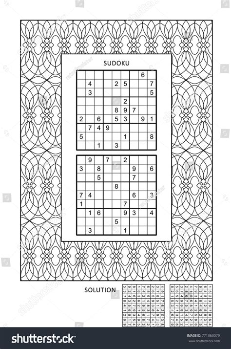 Puzzle Coloring Activity Page Grownups Two Vector De Stock Libre De