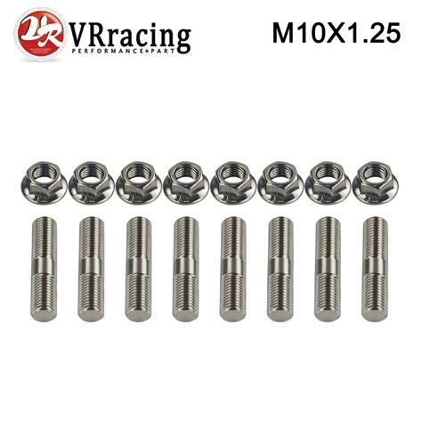 Vr Pcs Mm Stainless Steel Exhaust Studs Serrated Nuts M X Stud