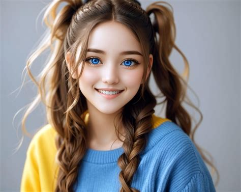 Premium Ai Image Beautiful Young Woman With Long Curly Hair Ai Generated