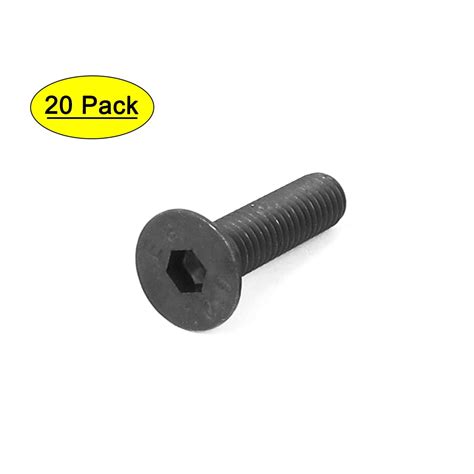 Uxcell M6 X 25mm Metric Hex Socket Countersunk Flat Head Screw Bolts