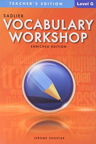 Sadlier Vocabulary Workshop Level G Teachers Edition Enriched