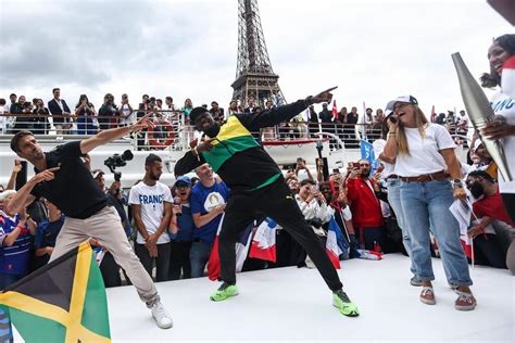 EN IMAGES JO 2024 Usain Bolt à Paris pour la présentation de la