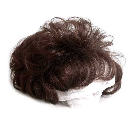 Amazon KRYLL Short Curly Real Human Hair Topper With Front Bangs