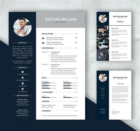 CV And Resume Template AI, PSD and MS Word Resume Design Template, Cv Template, Resume Templates ...