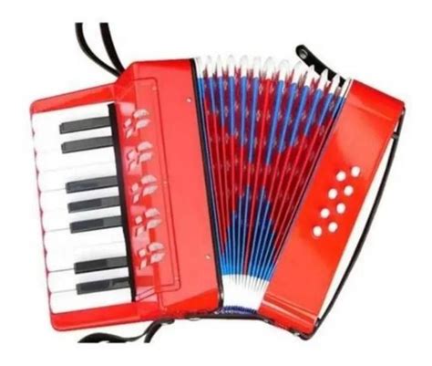 Acordeon Sanfona Infantil 17 Teclas E 8 Baixo Vermelha Toys