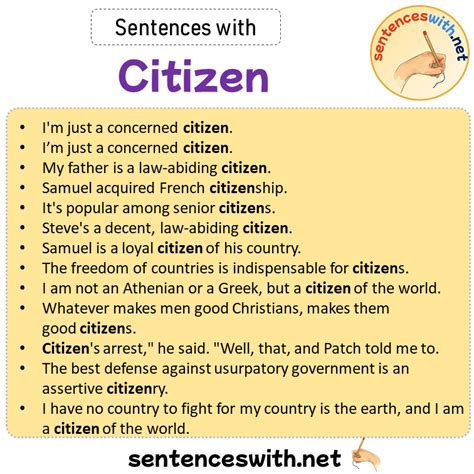 Sentences with Citizen, Sentences about Citizen - SentencesWith.Net