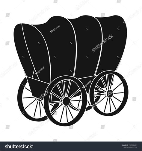 Vector Illustration Stagecoach Wagon Symbol Collection Stock Vector