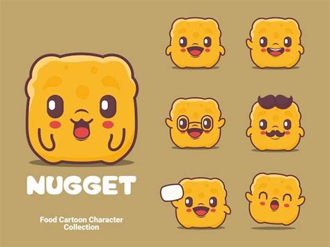 Premium Vector Nugget Cartoon Vector Illustration With Different