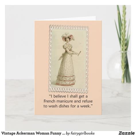 Vintage Ackerman Woman Funny Birthday Card Zazzle Funny Birthday