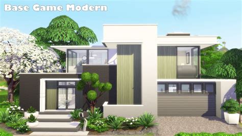 Modern House Base Game No CC The Sims 4 Speed Build YouTube