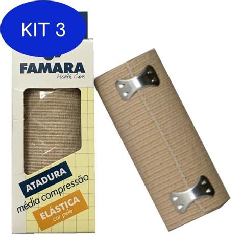 Kit Atadura El Stica M Dia Compress O Cm X M Bege Famara