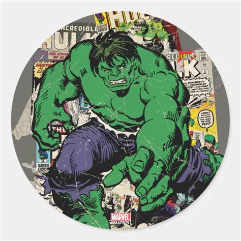 Hulk Retro Comic Graphic Classic Round Sticker Zazzle