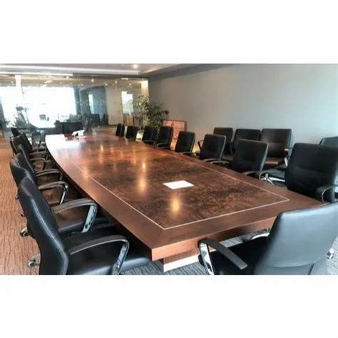 Rectangular Wooden Conference Table Seating Capacity 18 Person At