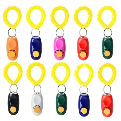 Rocutus 10 Pieces Colorful Pet Dog Training Clicker,Pet Training ...