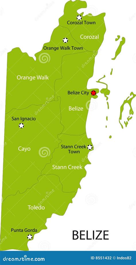 Mapa De Belize Ilustra O Do Vetor Ilustra O De Cidade