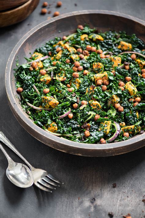 Sweet Potato Kale Salad With Roasted Chickpeas No Dairy No Cry