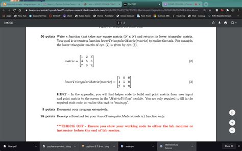 Solved Matrixutil Py Function Definition To Populate Matrix Chegg