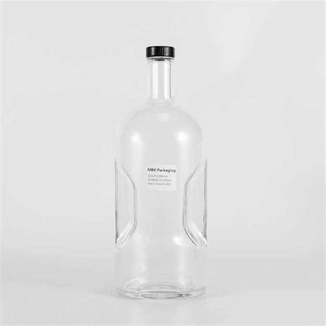 Boston Round Shape Long Neck 1 75 Liter Flint Glass Nordic Pinch Grip