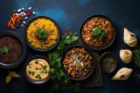 Premium Photo A Table Topped With Bowls Filled With Different Types